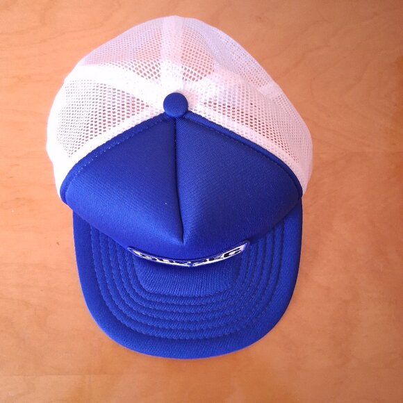 Vintage 1980s Made in Taiwan Quebec Blue & White Trucker Hat Snapback - Picture 6 of 11